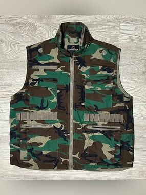 Rothco Woodland Camo Utility Vest - Green/Brown/Black
